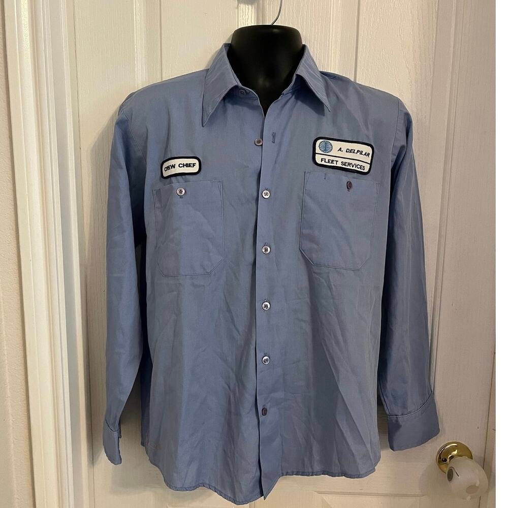 VTG PAN AM Airline crew chief services workwear utility shirt long sleeve M